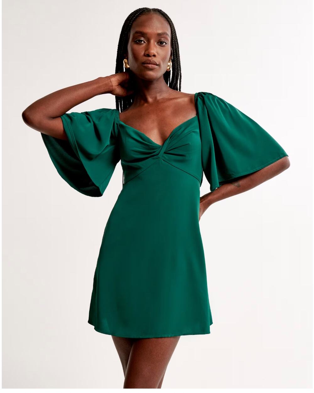 ABERCROMBIE & FITCH Angel Sleeve Mini Skort in Emerald Green // S